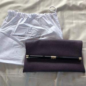DVF purple clutch